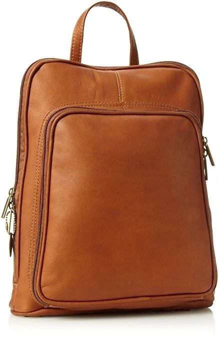 【直営・関税送料込】Leather backpack Coffee Soft Leather Backpack Zipper Office Backpacks | Baginning
